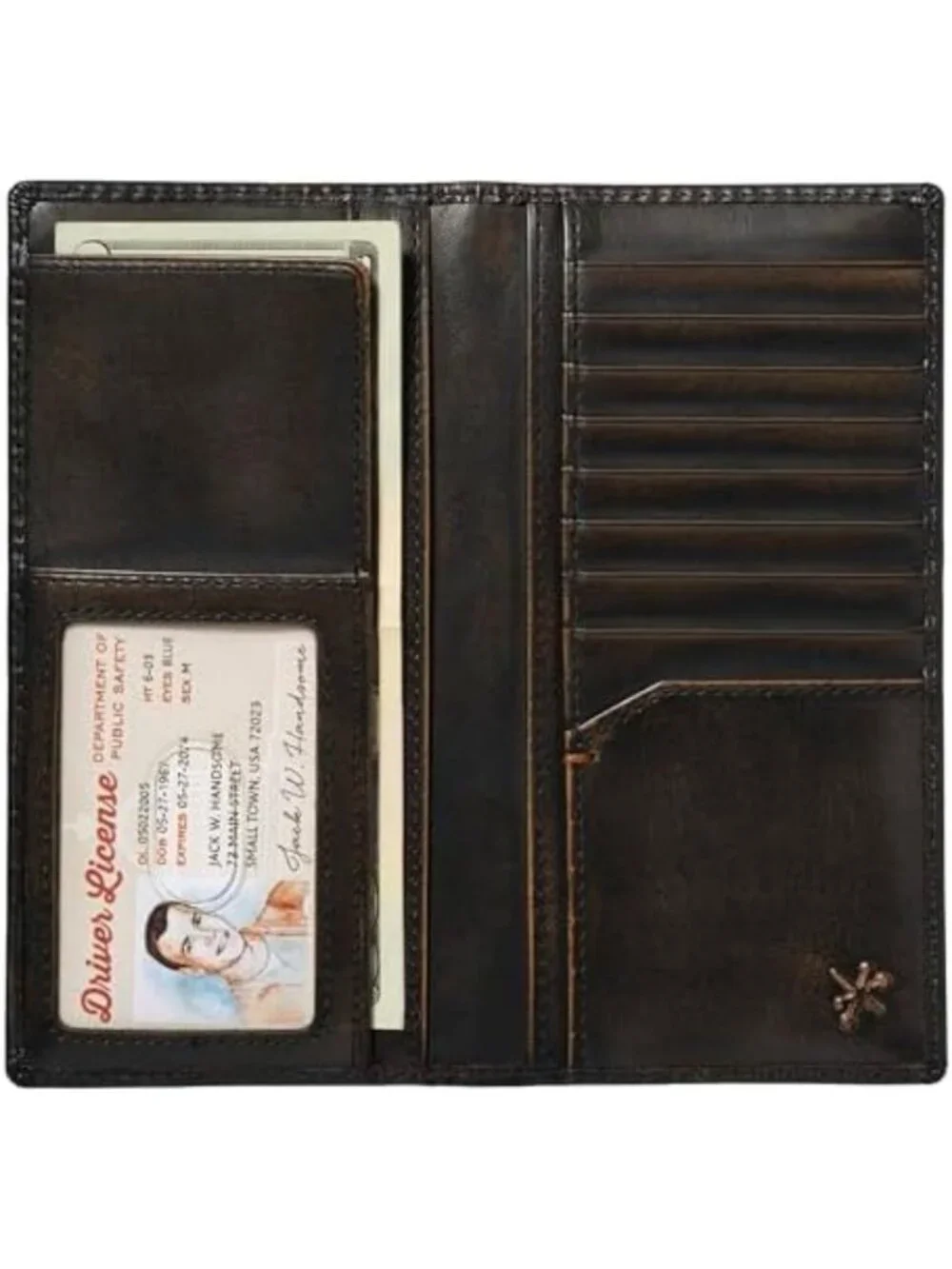 Stylish Black Long Bifold Wallet for Men | Durable Hunting & Rodeo Design